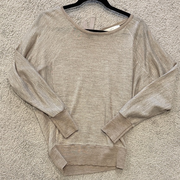LOFT Sweaters - LOFT Metallic Light Gold Crewneck Sweater